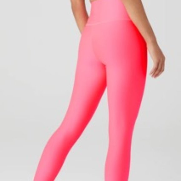ALO Yoga Pants - NWT - ALO 7/8 HIGH WAIST AIRLIFT LEGGING IN FLUORESCENT PINK CORAL - Medium